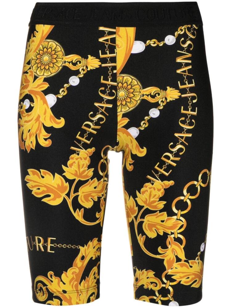 Versace Jeans Couture Baroque Couture-print cycling shorts - Black Cover