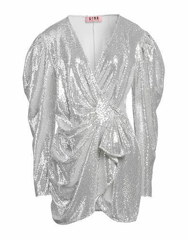 Gina Gorgeous Woman Mini dress Silver Polyamide, Elastane, Metallic fiber Cover