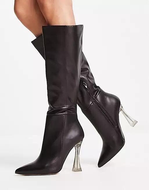 ALDO Vonteese knee high boots in black leather Cover