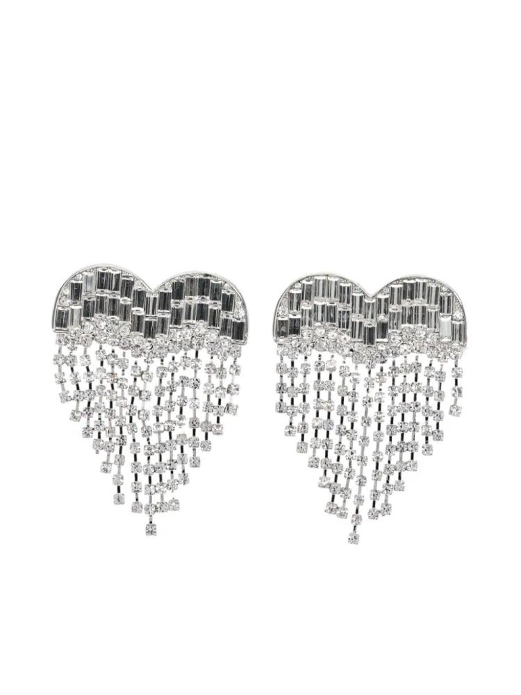 Self-Portrait Crystal Heart earrings - Silver Cover