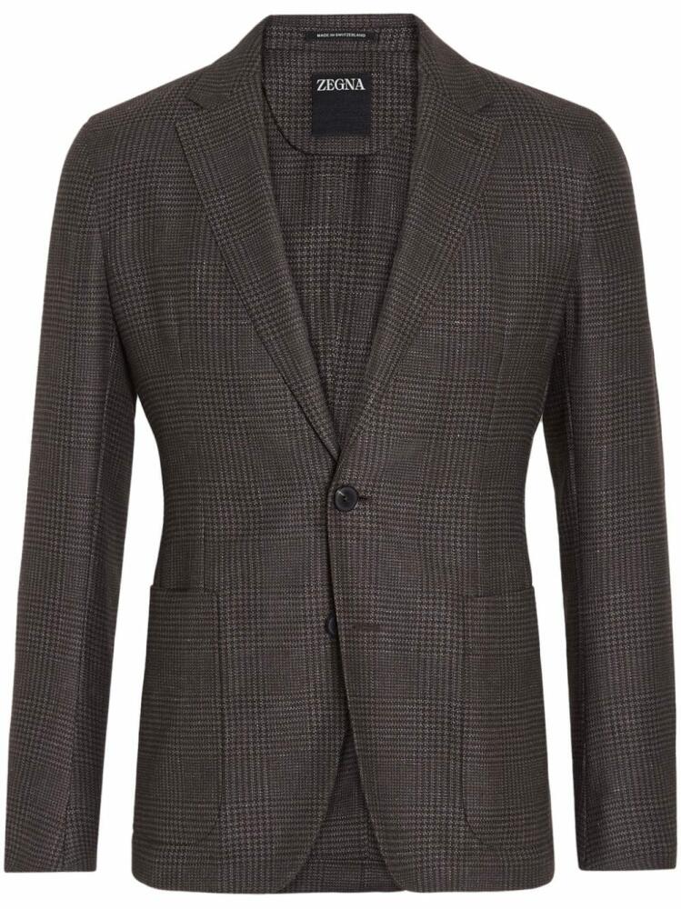 Zegna notched-lapels single-breasted blazer - Brown Cover