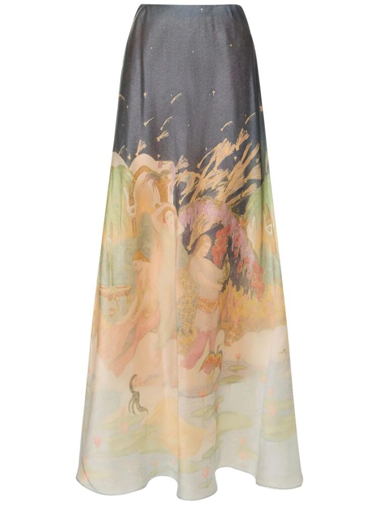 ZIMMERMANN Lyrical Printed Silk Midi Skirt Cover