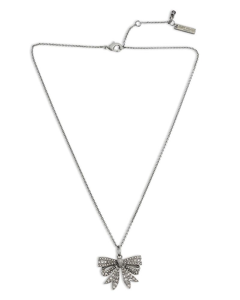 Kurt Geiger London Pave Eagle Head Bow Mini Pendant Necklace in Rhodium Plated, 16-18 Cover