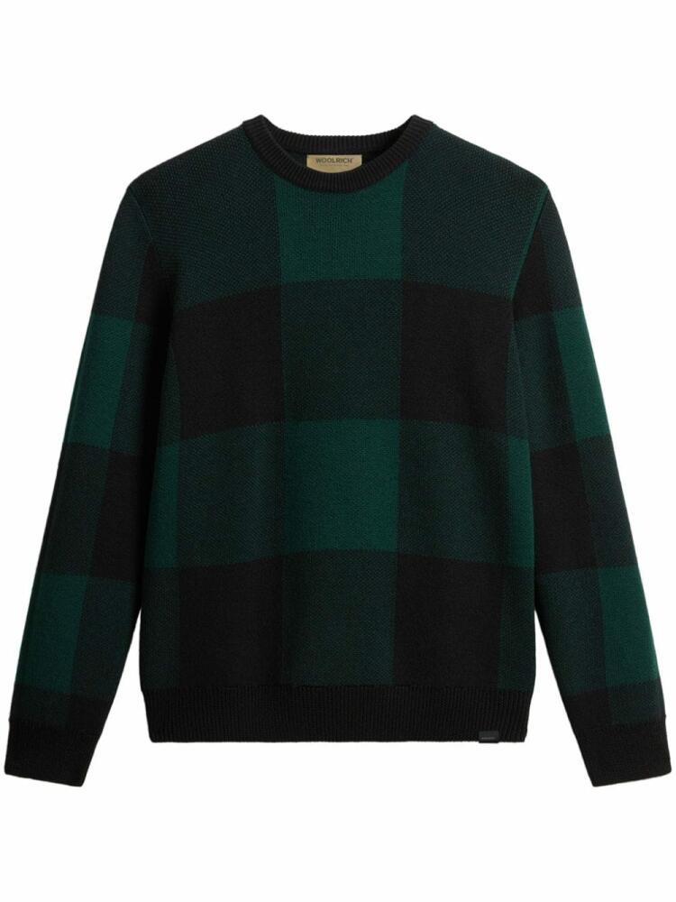 Woolrich check-pattern virgin wool sweater - Green Cover