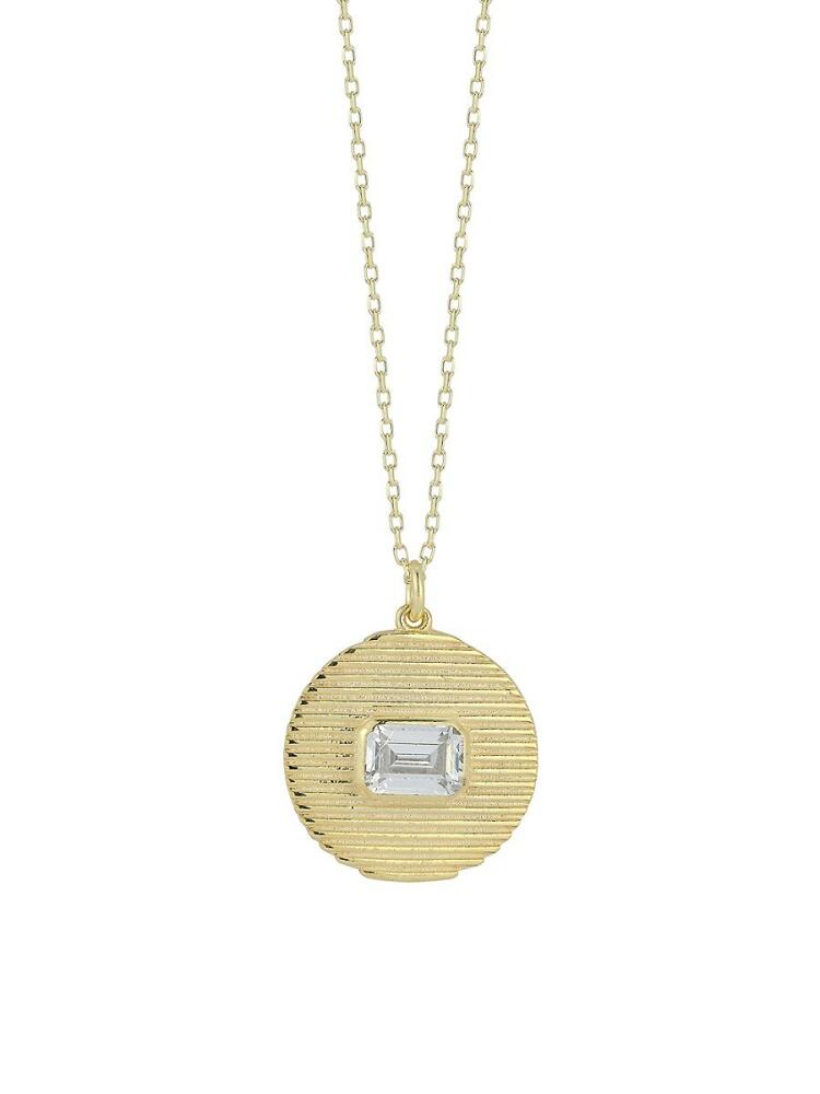 SPHERA MILANO Women's 14K Goldplated Sterling Silver & Cubic Zirconia Medallion Necklace/16" Cover