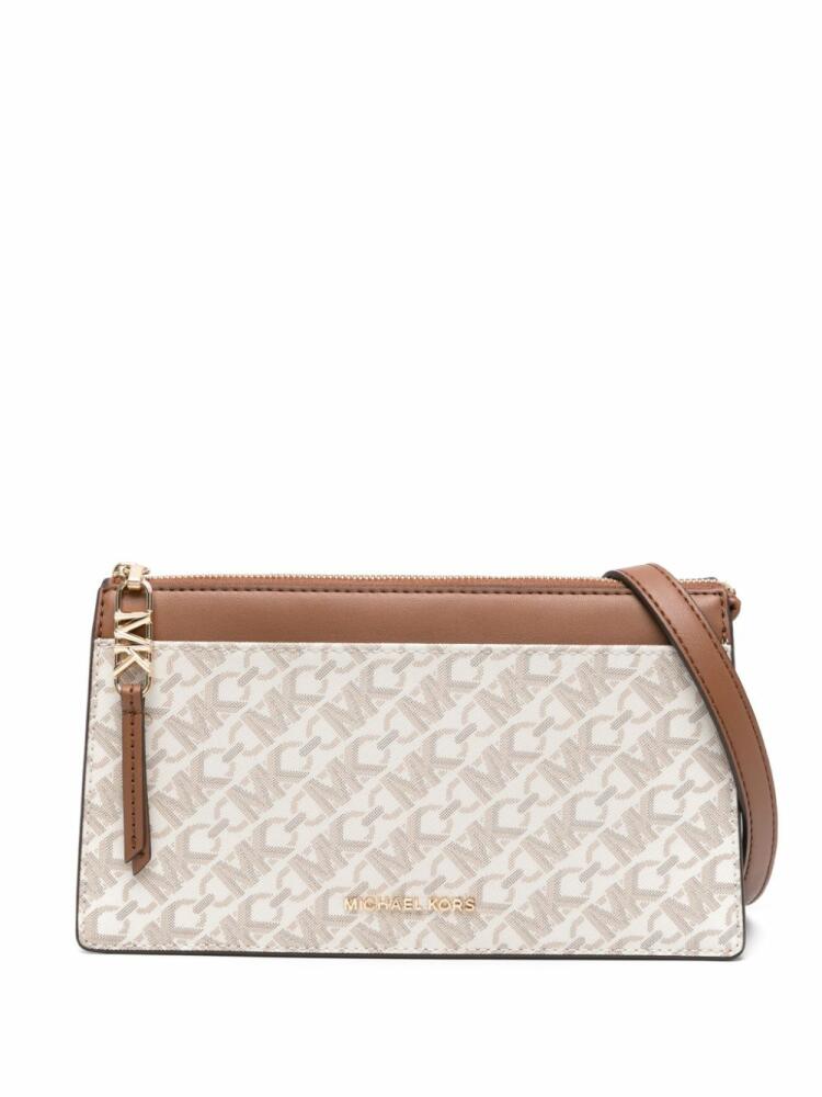 Michael Kors monogram-pattern leather crossboby bag - Neutrals Cover