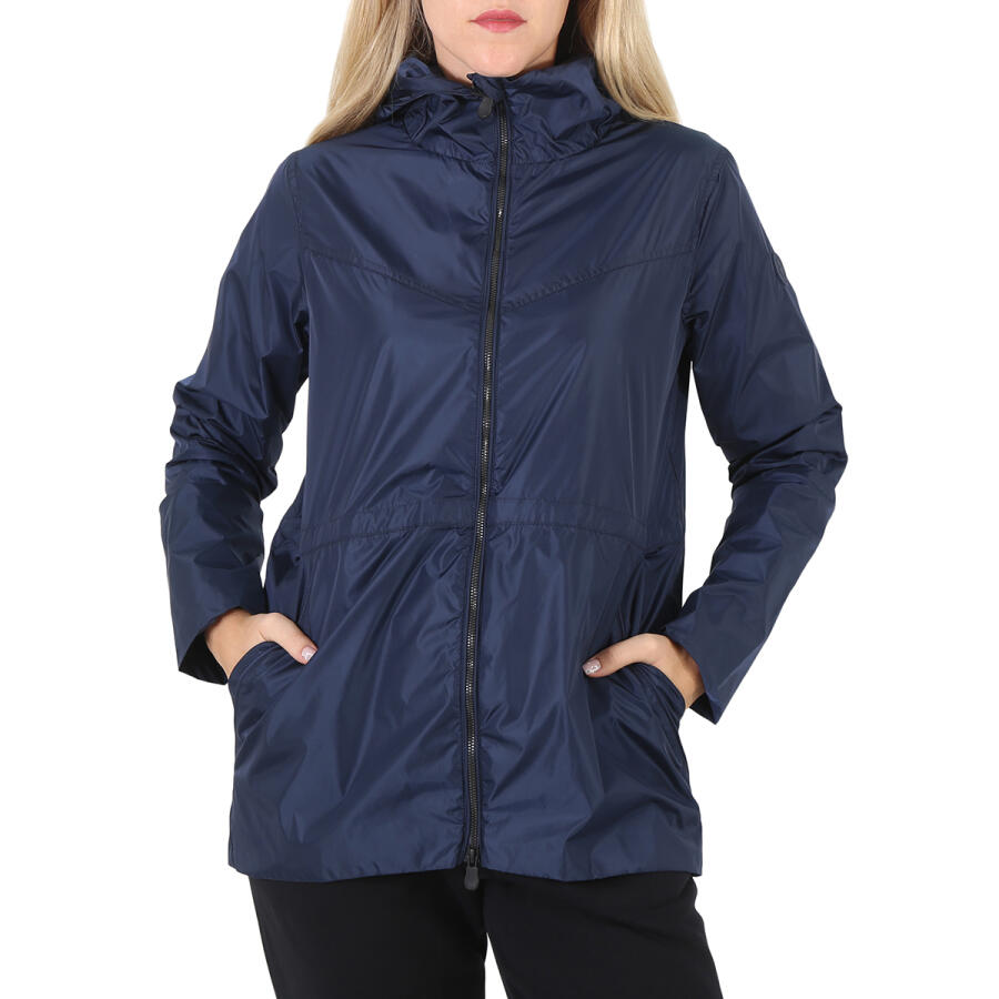 Save The Duck Ladies Navy Blue Hera Hooded Windbreaker Jacket Cover