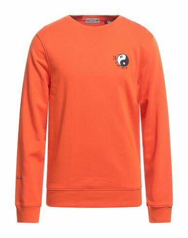 Daniele Alessandrini Homme Man Sweatshirt Orange Cotton, Polyester Cover