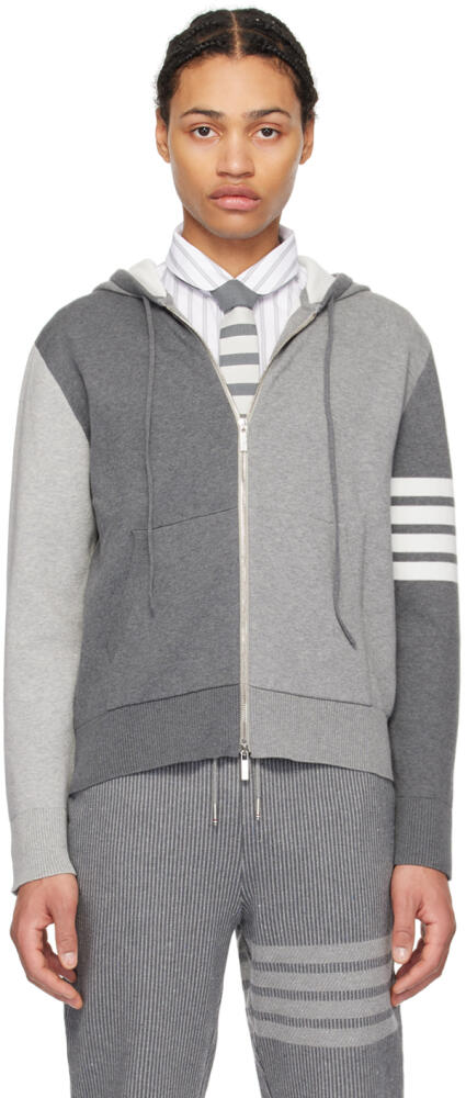 Thom Browne Gray Jacquard Hoodie Cover