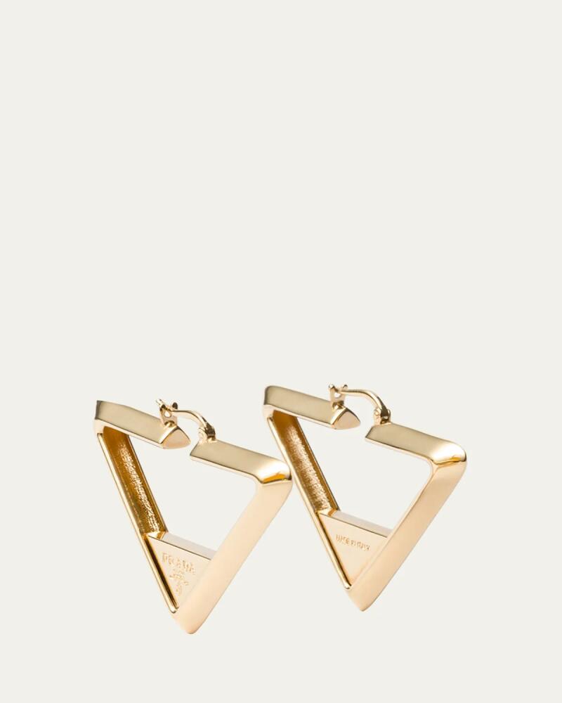 Prada Triangle Brass Earrings Cover