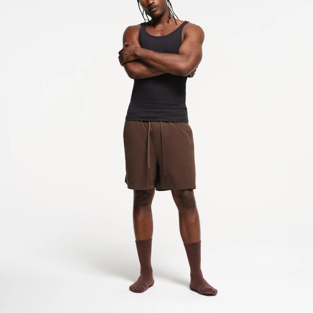 SKIMS Mens Relaxed Short | Deep Neutral | XS | Jersey Lounge Cover