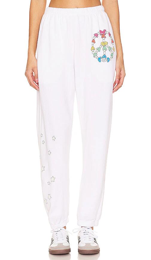 Lauren Moshi Chantria Mushroom Peace Sweatpants in White Cover