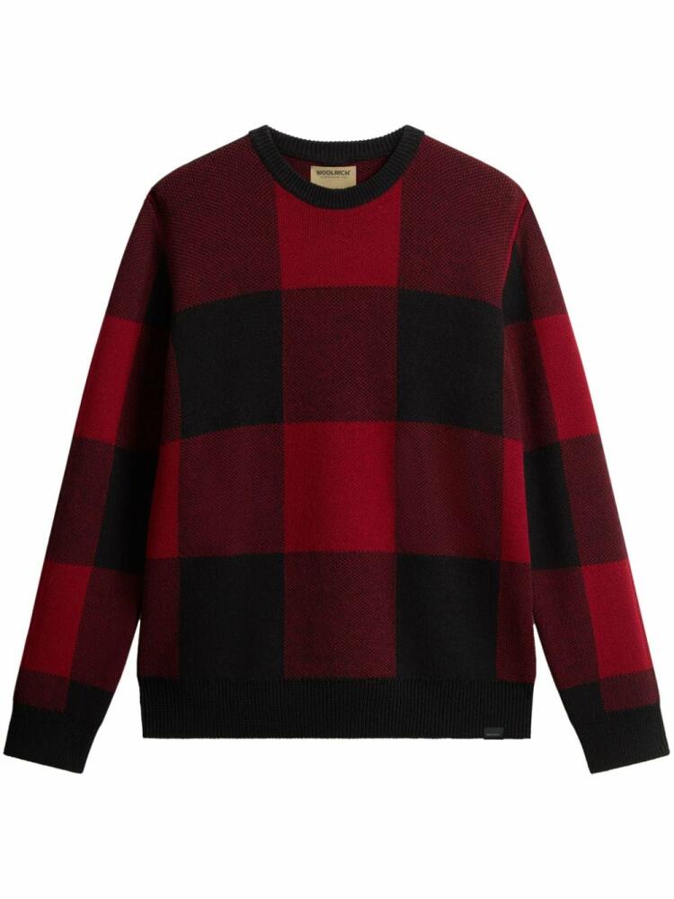 Woolrich check-pattern virgin wool sweater - Red Cover