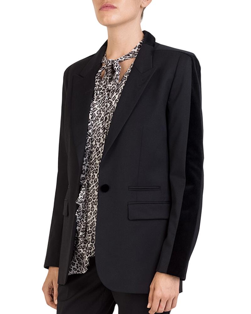 The Kooples Velvet Stripe Blazer Cover