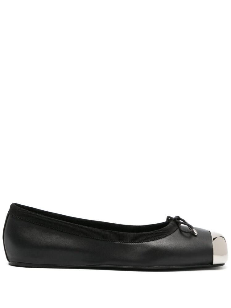 Alexander McQueen metal-toecap leather ballerina shoes - Black Cover