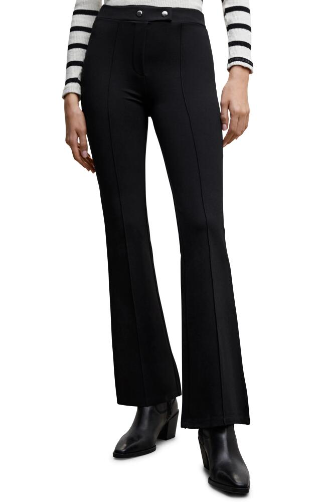 MANGO Seamed High Waist Flare Pants in Black Cover