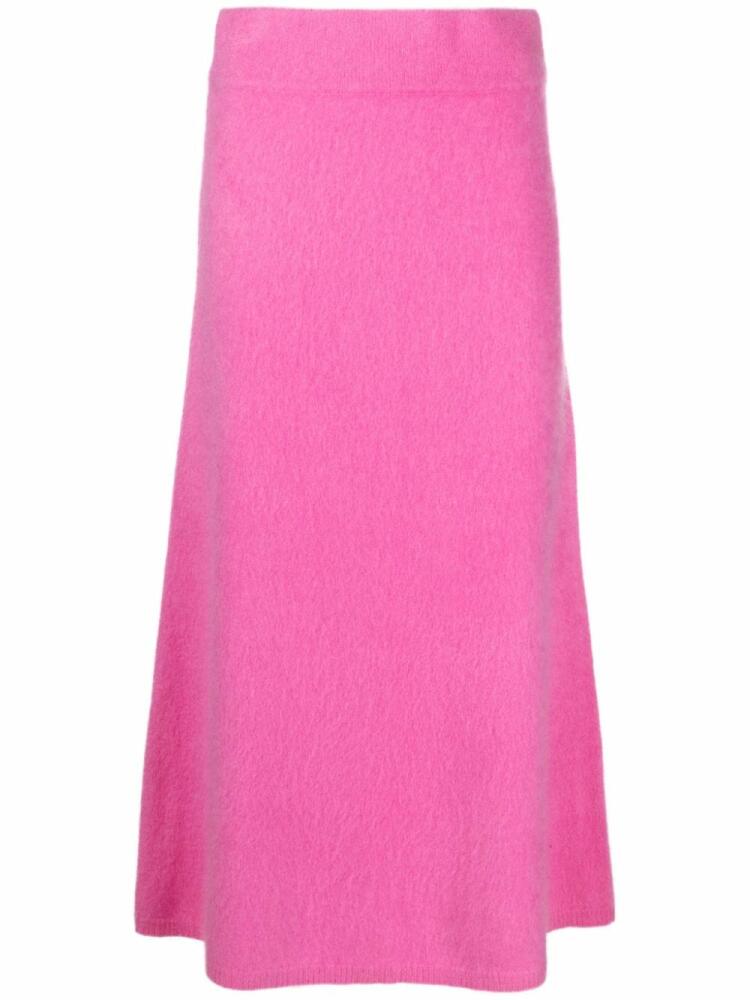 Lisa Yang Asta brushed cashmere midi skirt - Pink Cover