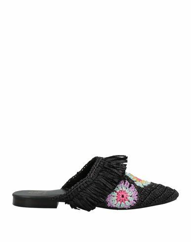 De Siena Woman Mules & Clogs Black Natural raffia Cover