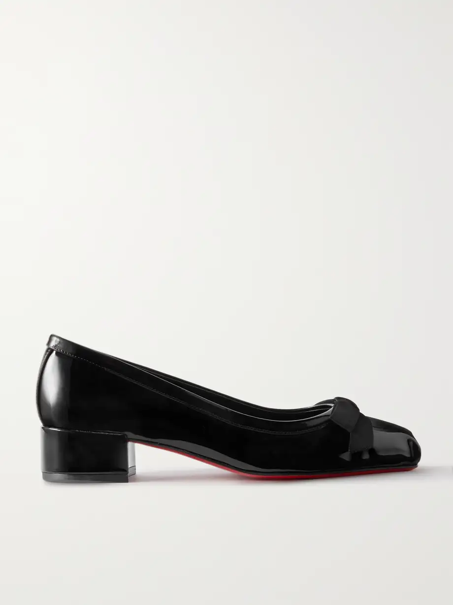 Christian Louboutin - Mamaflirt 30 Bow-detailed Patent-leather Pumps - Black Cover