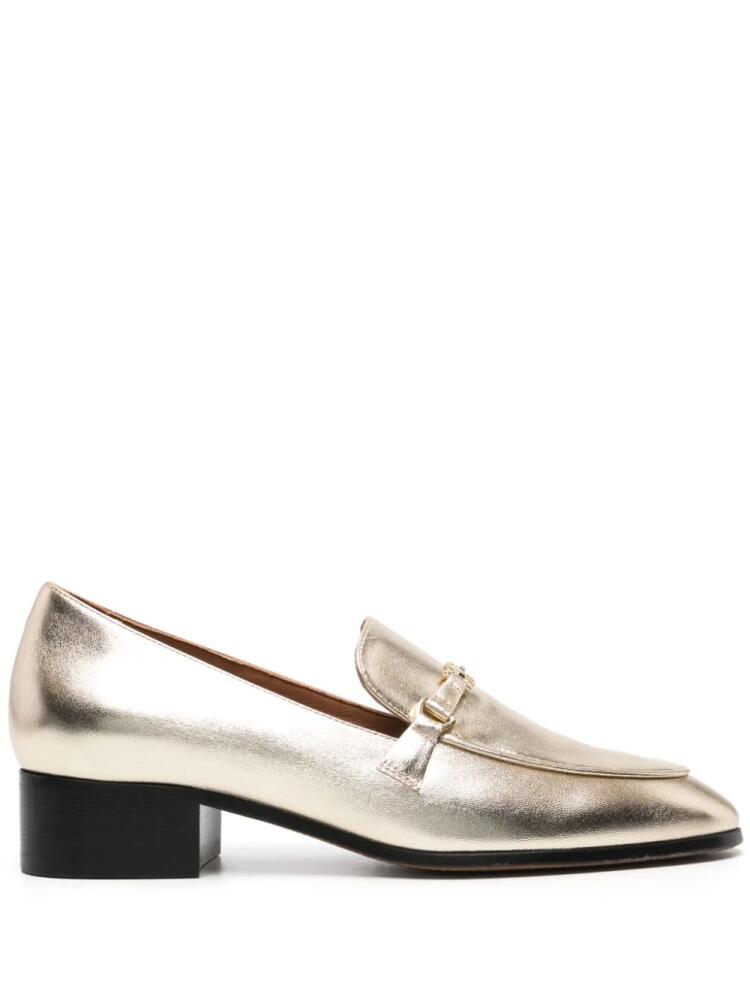 Maje metallic leather loafers - Gold Cover