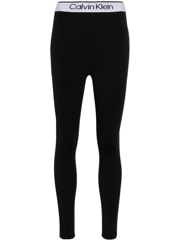 Calvin Klein logo-waistband leggings - Black Cover