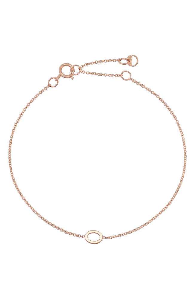 BYCHARI Initial Pendant Bracelet in 14K Rose Gold-O Cover