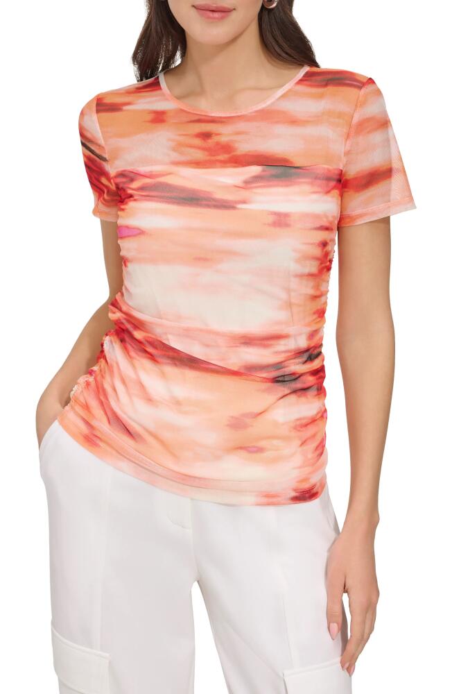 DKNY Mesh Top in Orange Blossom Multi Cover