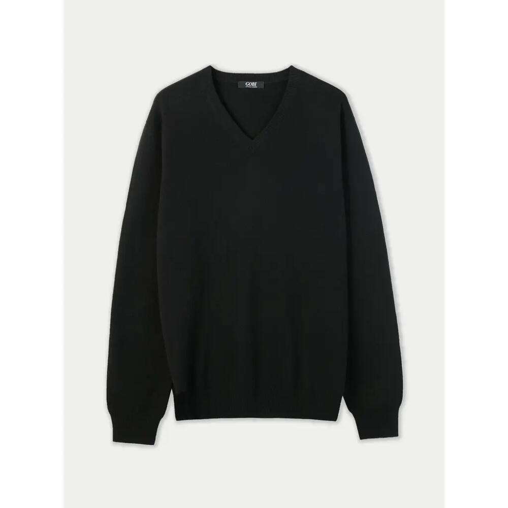 Gobi Cashmere V-Neck Sweater in Black Cover