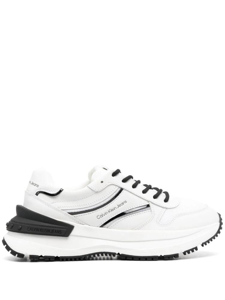 Calvin Klein Jeans logo-panel sneakers - White Cover