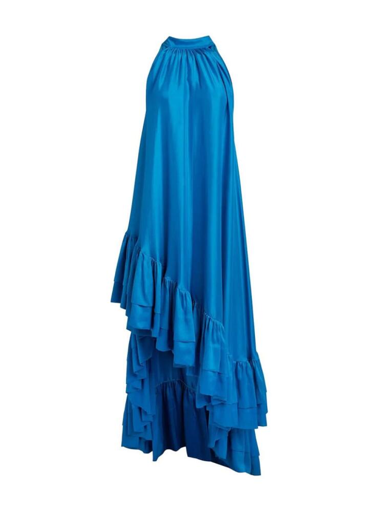 AZEEZA Lucas silk gown - Blue Cover