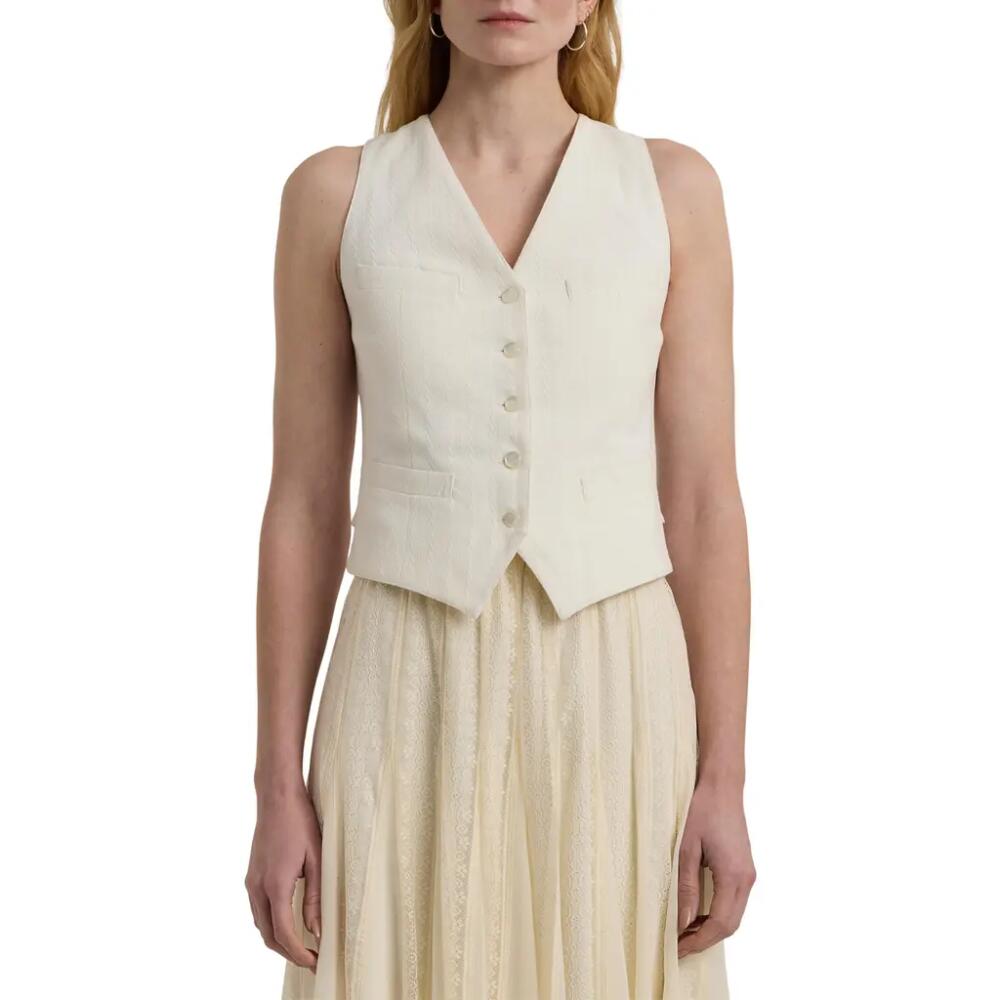 Lauren Ralph Lauren Cotton Canvas Vest in Mascarpone Cream Cover