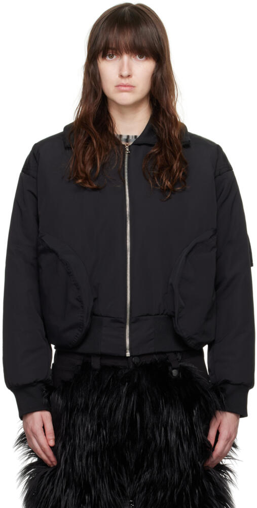 Paula Canovas Del Vas Black Padded Bomber Jacket Cover