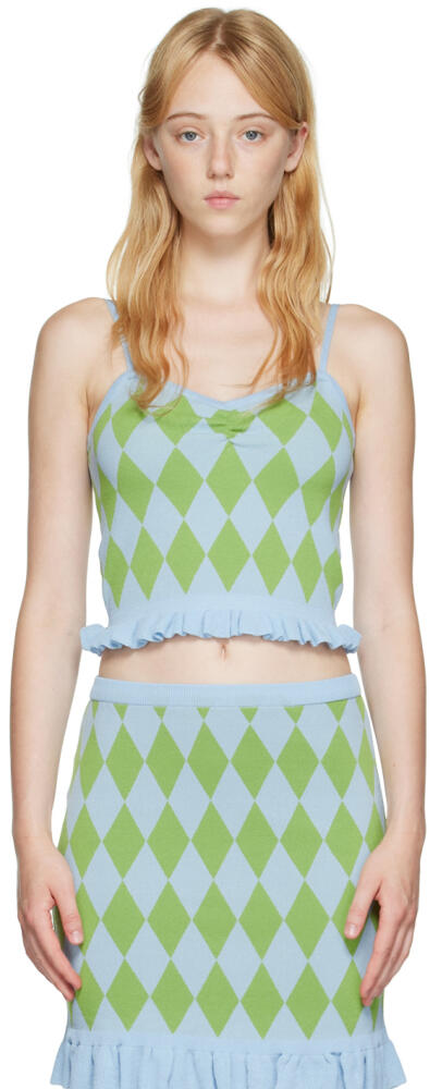 Pushbutton Blue Argyle Tank Top Cover