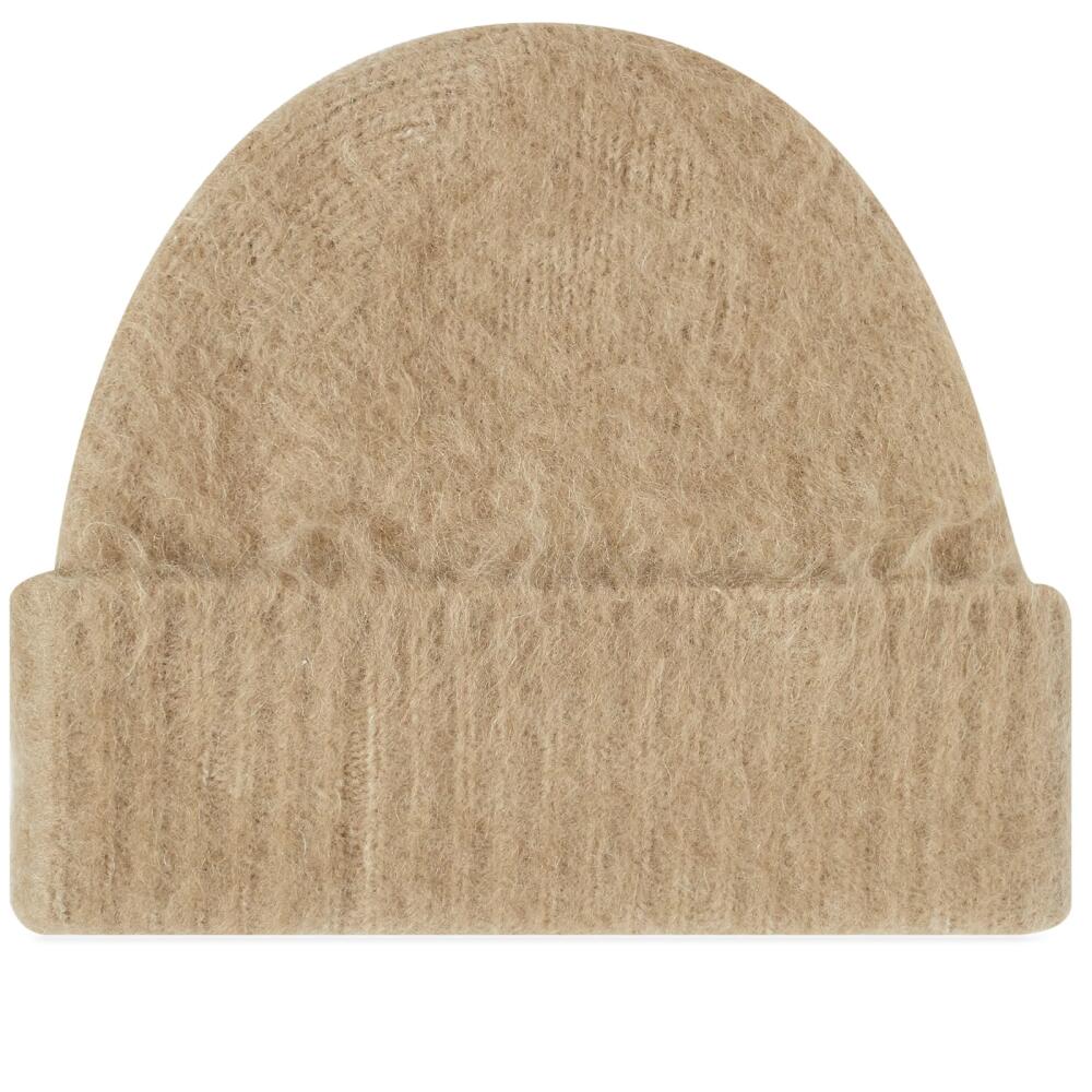 Acne Studios Men's Kameo Solid Brushed Beanie in Dark Beige Cover