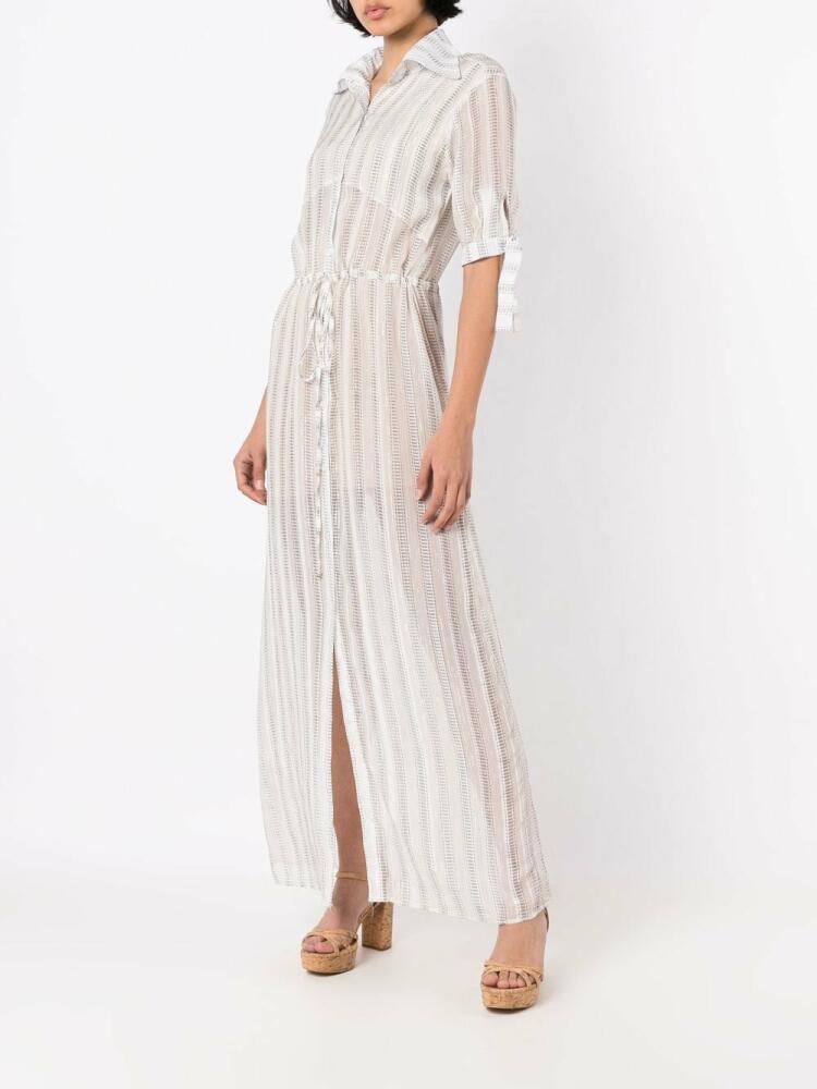 Amir Slama stripe-print maxi dress - White Cover