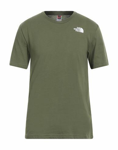 The North Face Man T-shirt Military green Cotton Cover