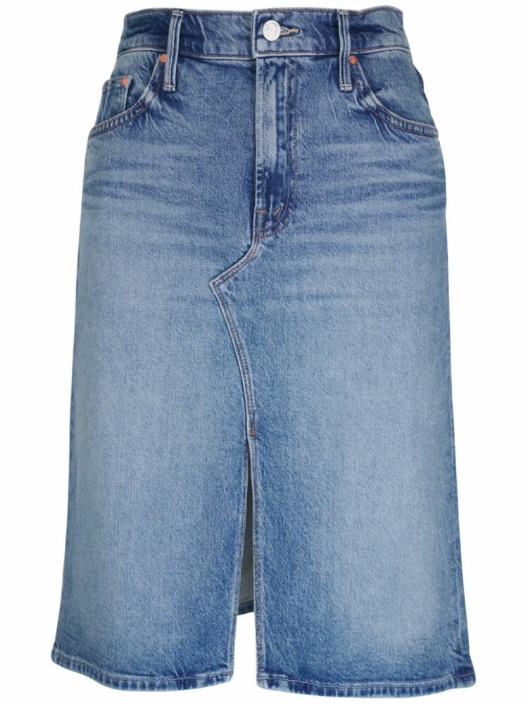 MOTHER high-rise denim midi skirt - Blue Cover