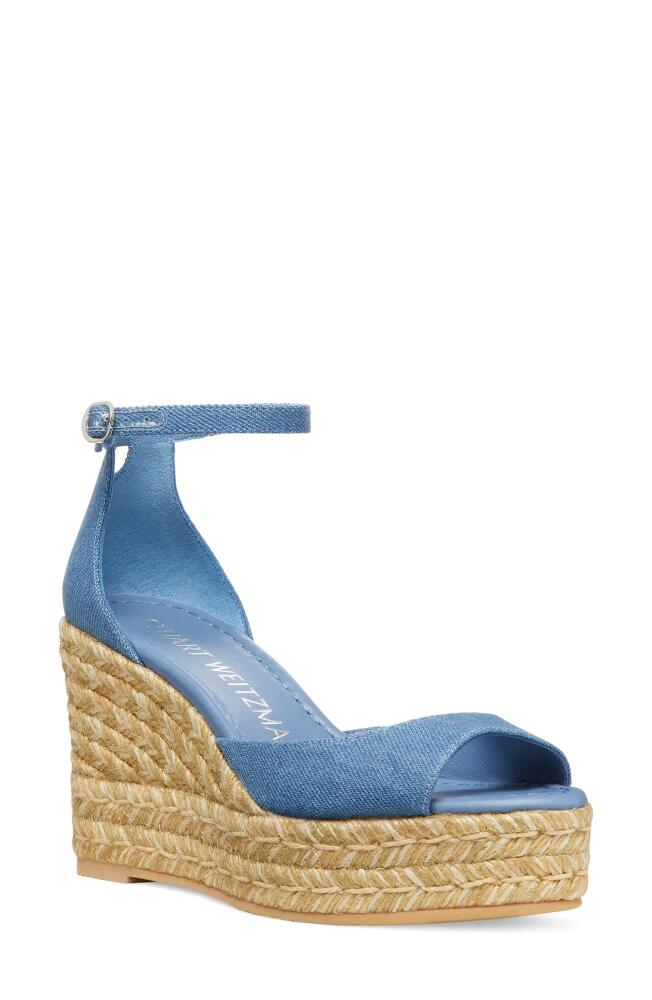 Stuart Weitzman Nudistia Espadrille Wedge Sandal in Washed Denim Cover