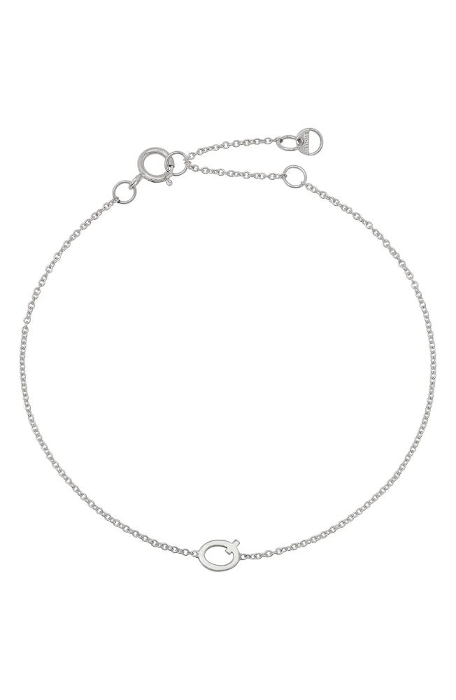 BYCHARI Initial Pendant Bracelet in 14K White Gold-Q Cover