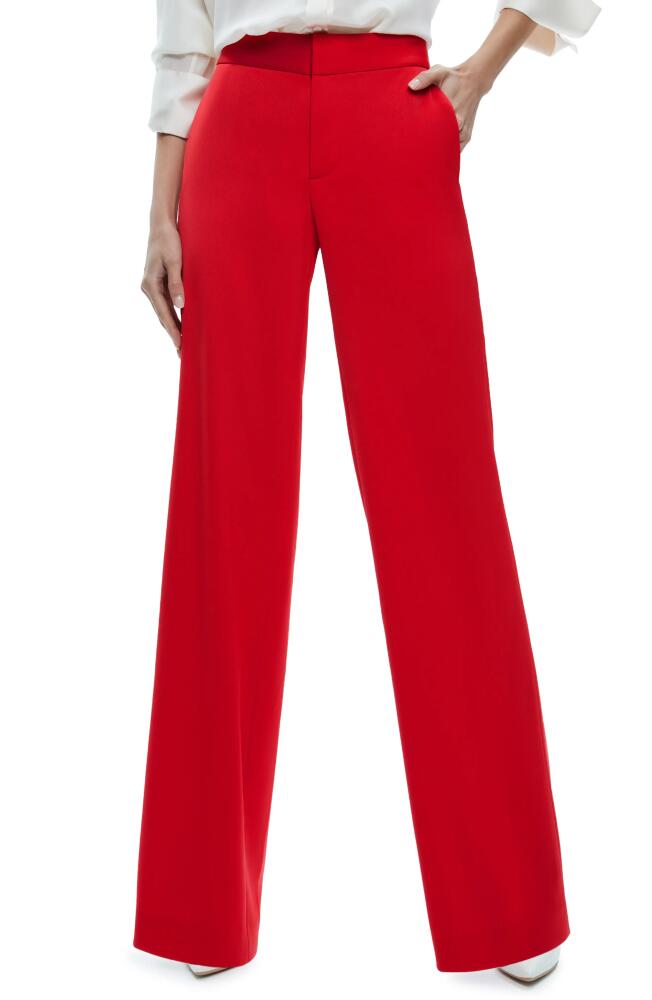 Alice + Olivia Calvin High Waist Wide Leg Pants in Bright Ruby Cover