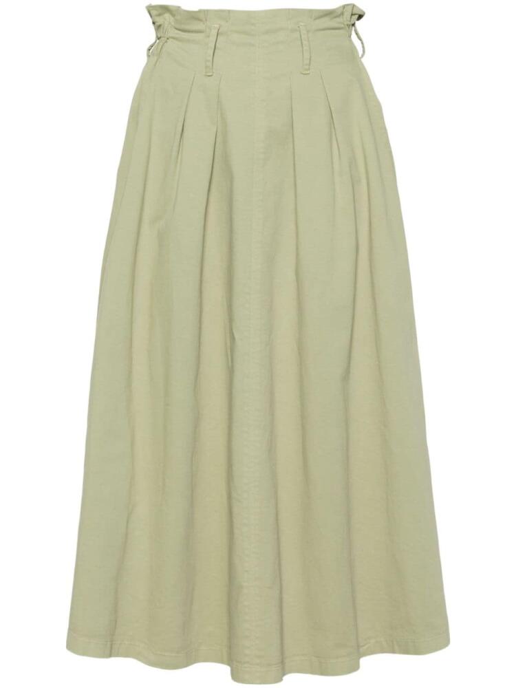 Forte Forte high-waist flared midi skirt - Green Cover