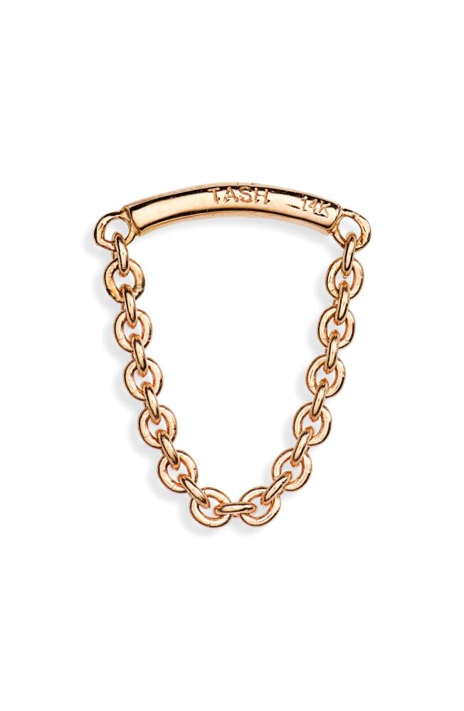 Maria Tash Single Chain Drape Stud Earring in Rose Gold Cover