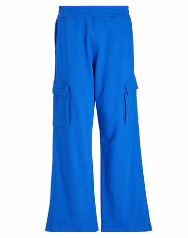 8 By Yoox Organic Cotton Loose Fit Cargo Sweatpants Man Pants Bright blue Organic cotton Cover