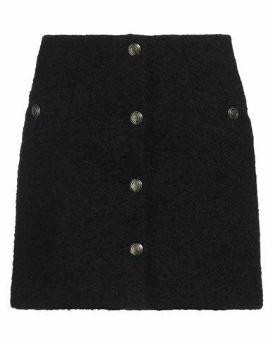 Sandro Woman Mini skirt Black Cotton, Synthetic fibers, Wool, Alpaca wool Cover