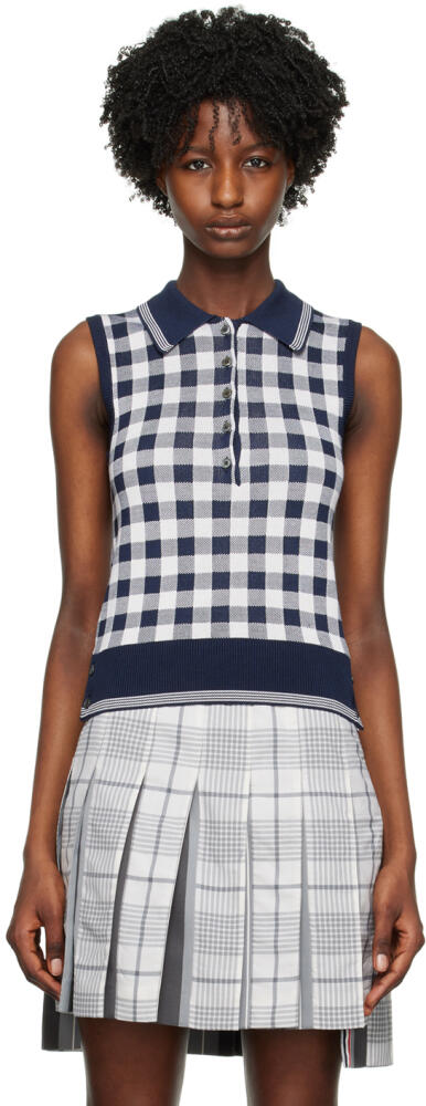 Thom Browne Navy Check Polo Cover