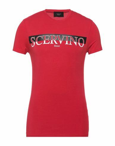 Ermanno Scervino Man T-shirt Red Cotton, Elastane Cover