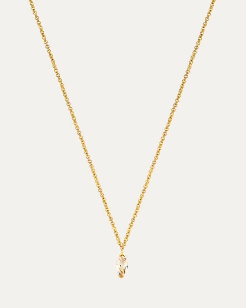 Lark & Berry 14K Yellow Gold Veto Solitaire Necklace with Marquise Lab Grown Diamond Cover