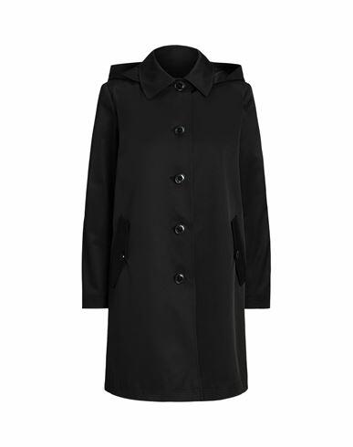 Lauren Ralph Lauren Hooded Cotton-blend Balmacaan Coat Woman Overcoat & Trench Coat Black Cotton, Polyester Cover