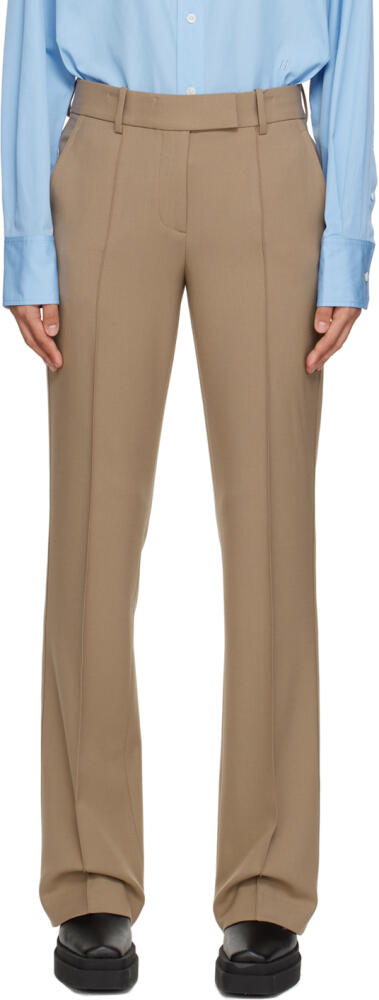 Helmut Lang Taupe Pinched Seam Trousers Cover