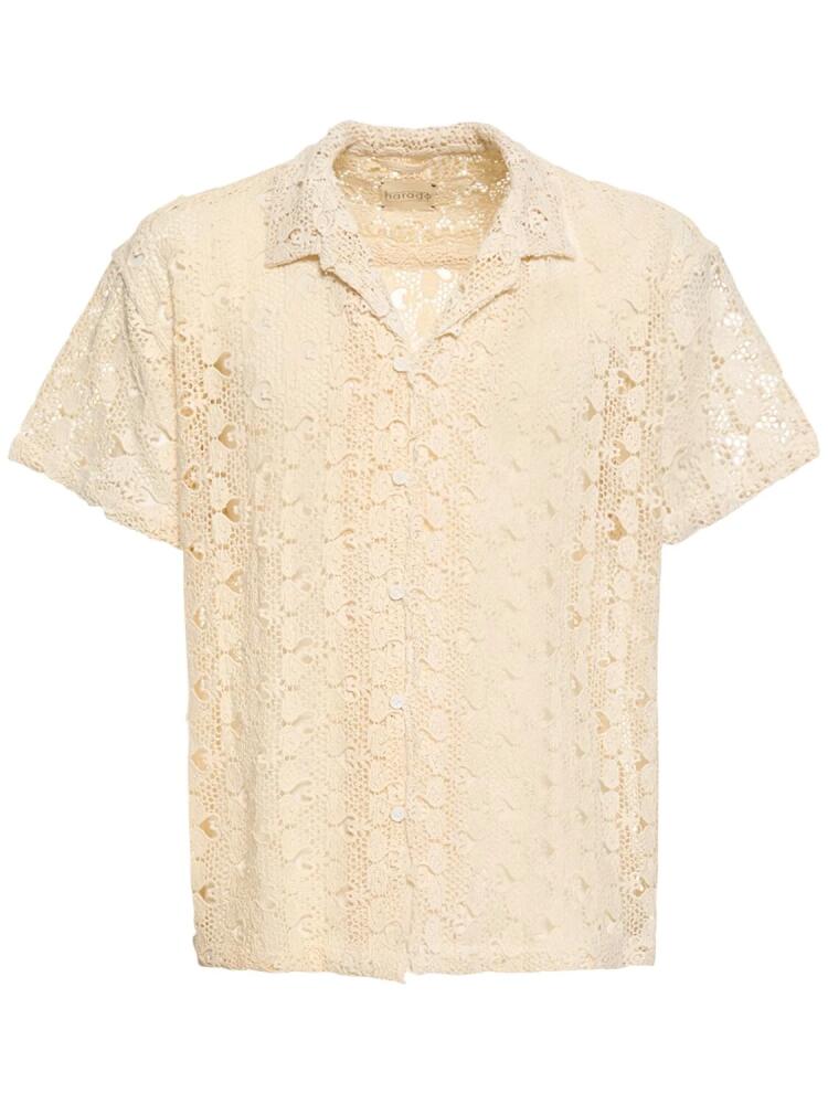 HARAGO Cotton Lace Short Sleeve Shirt Cover